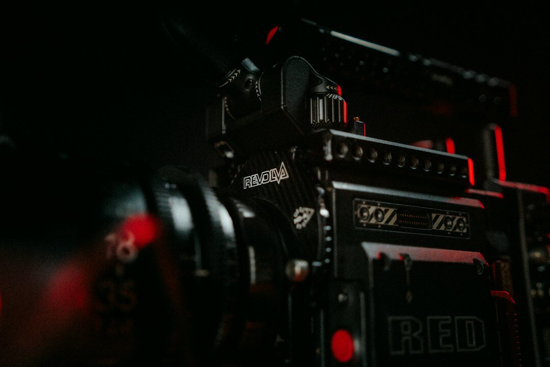 Multiple broadcast cameras positioned around a live studio set